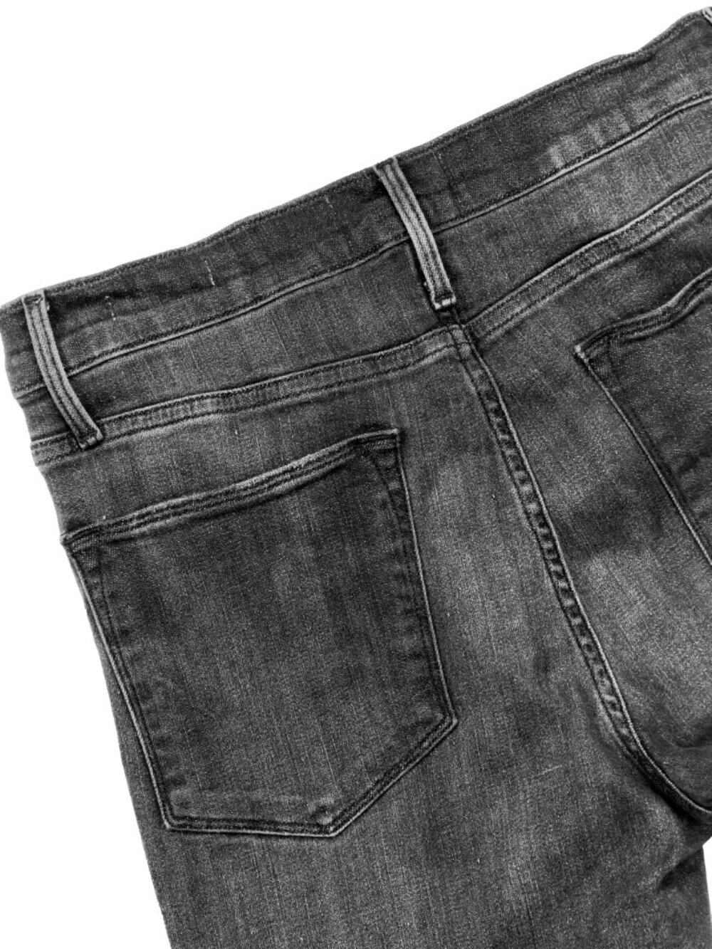 FRAME Le High Straight Jeans 28 Bosworth Black Gray Raw Hem LHSTRA134 - Picture 10 of 14